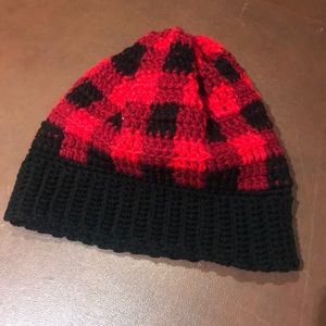 Plaid knit beannie
